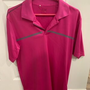 Adidas Men's Bright Pink Polo Shirt